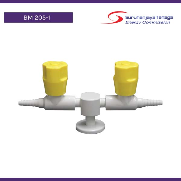 BM 205-1 METHOD Gas Fittings 2 Way 180º Standard Bench Gas Tap